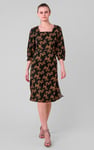 Womens Printed Square Neck Dress