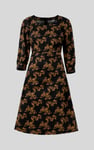 Womens Printed Square Neck Dress