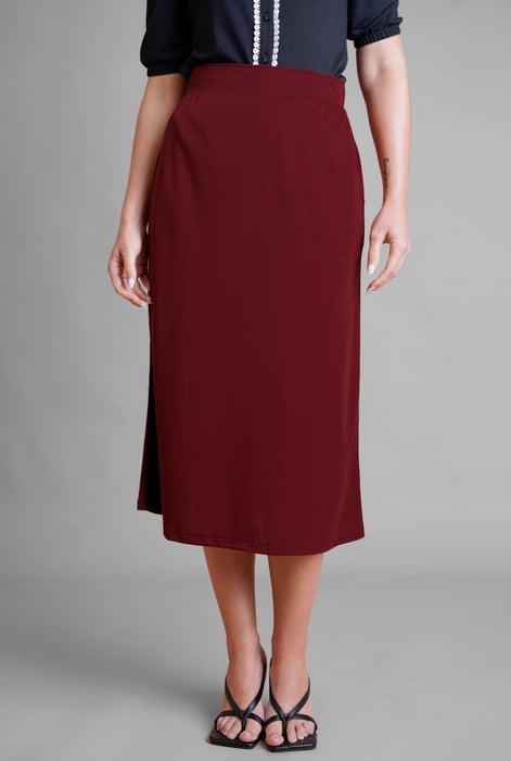 Red Classic flare Pull-On Jersey Skirt