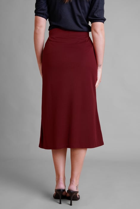 Red Classic flare Pull-On Jersey Skirt