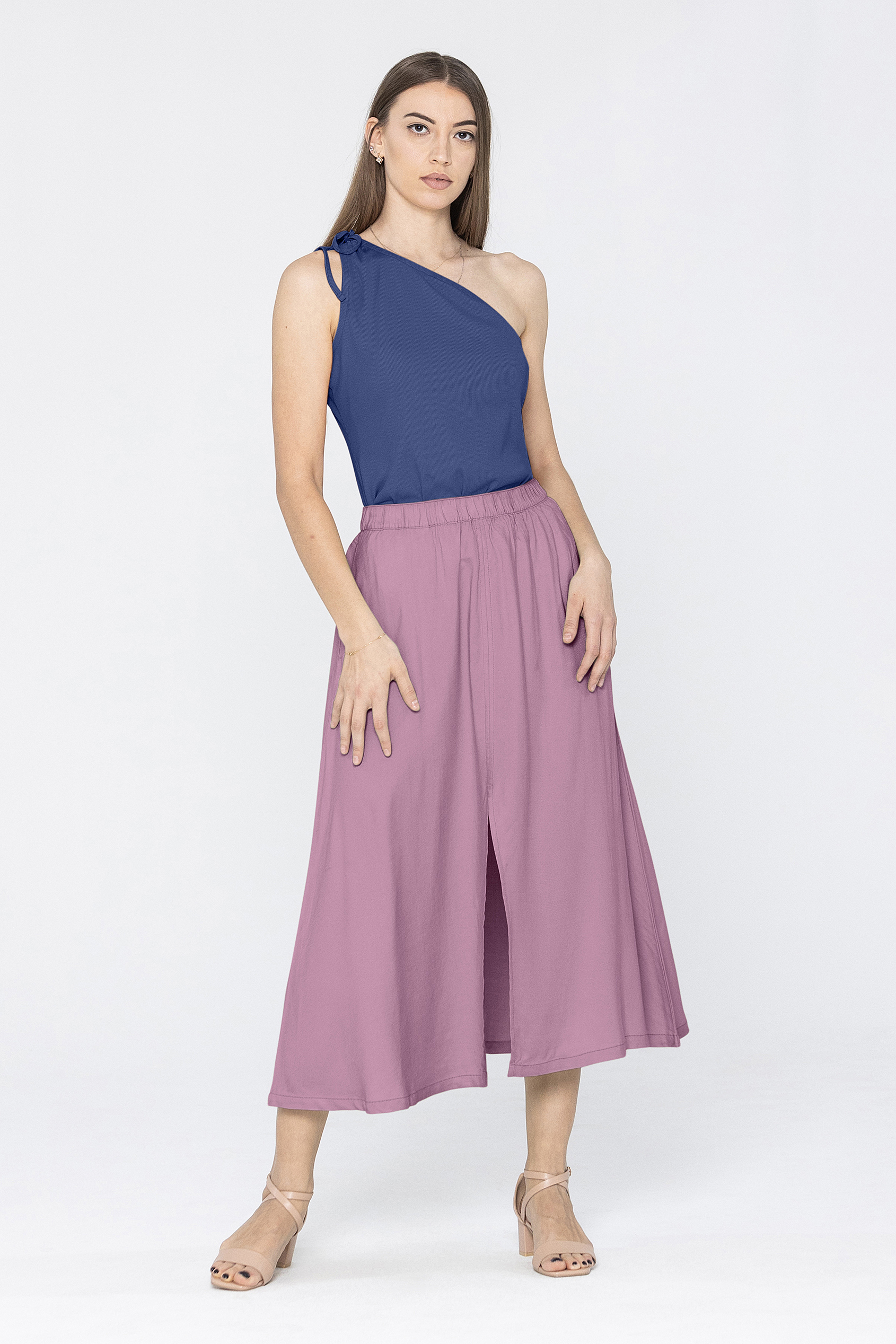 A-Line Maxi Skirt with Front Slit