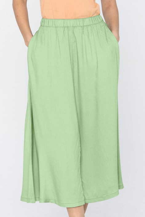 Green A-Line Maxi Skirt with Front Slit