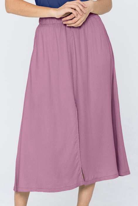 Green A-Line Maxi Skirt with Front Slit