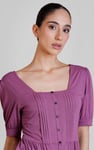Puff Sleeves Square Neck Jersey Tops