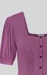 Puff Sleeves Square Neck Jersey Tops