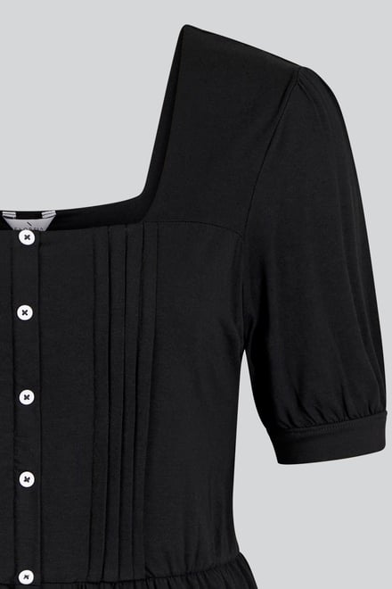Puff Sleeves Square Neck Jersey Tops