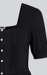 Puff Sleeves Square Neck Jersey Tops