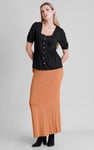 Puff Sleeves Square Neck Jersey Tops