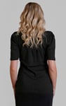 Sweetheart Neckline Zip-Front Jersey Top