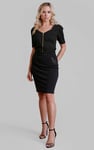 Sweetheart Neckline Zip-Front Jersey Top