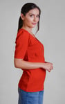 Sweetheart Neckline Zip-Front Jersey Top