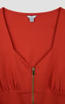 Sweetheart Neckline Zip-Front Jersey Top