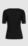 Sweetheart Neckline Zip-Front Jersey Top
