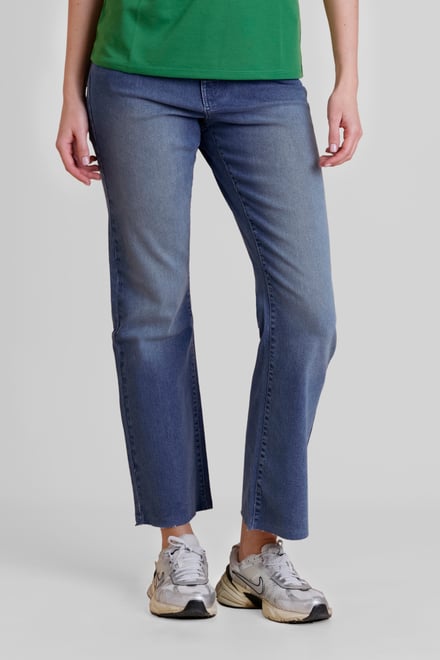 High Waist Raw Hem Flared Jeans