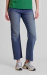 High Waist Raw Hem Flared Jeans