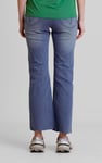 High Waist Raw Hem Flared Jeans
