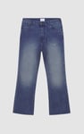 High Waist Raw Hem Flared Jeans