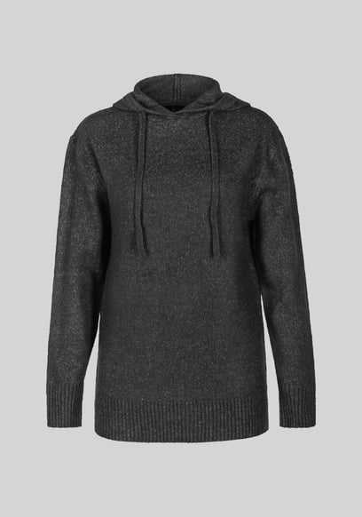 Oversized Knitted Hooded Tunic