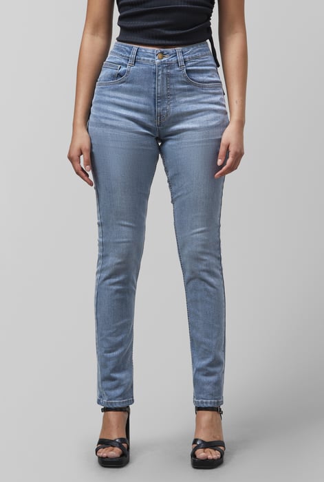 Deep Blue High Waist Slim Fit Jeans