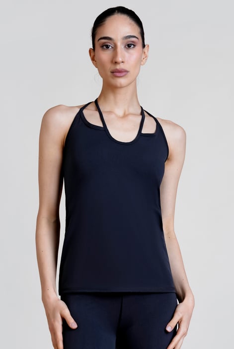 Womens Navy Strappy Active  Top