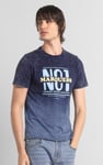 Mens Indigo Wash Graphic T-Shirt