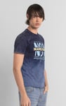 Mens Indigo Wash Graphic T-Shirt