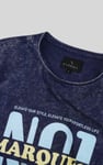 Mens Indigo Wash Graphic T-Shirt
