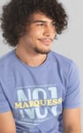 Mens Indigo Wash Graphic T-Shirt