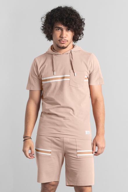 Mens Essential Hooded Tee & Shorts Set