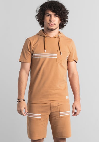 Mens Essential Hooded Tee & Shorts Set