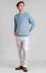 Mens Waffle Knit Crew Neck Jumper