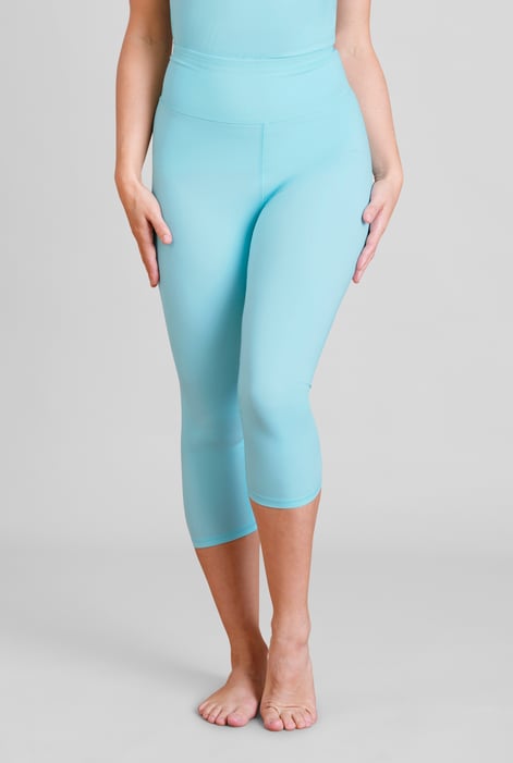 Aqua Blue High Waisted Cropped Active Leggings
