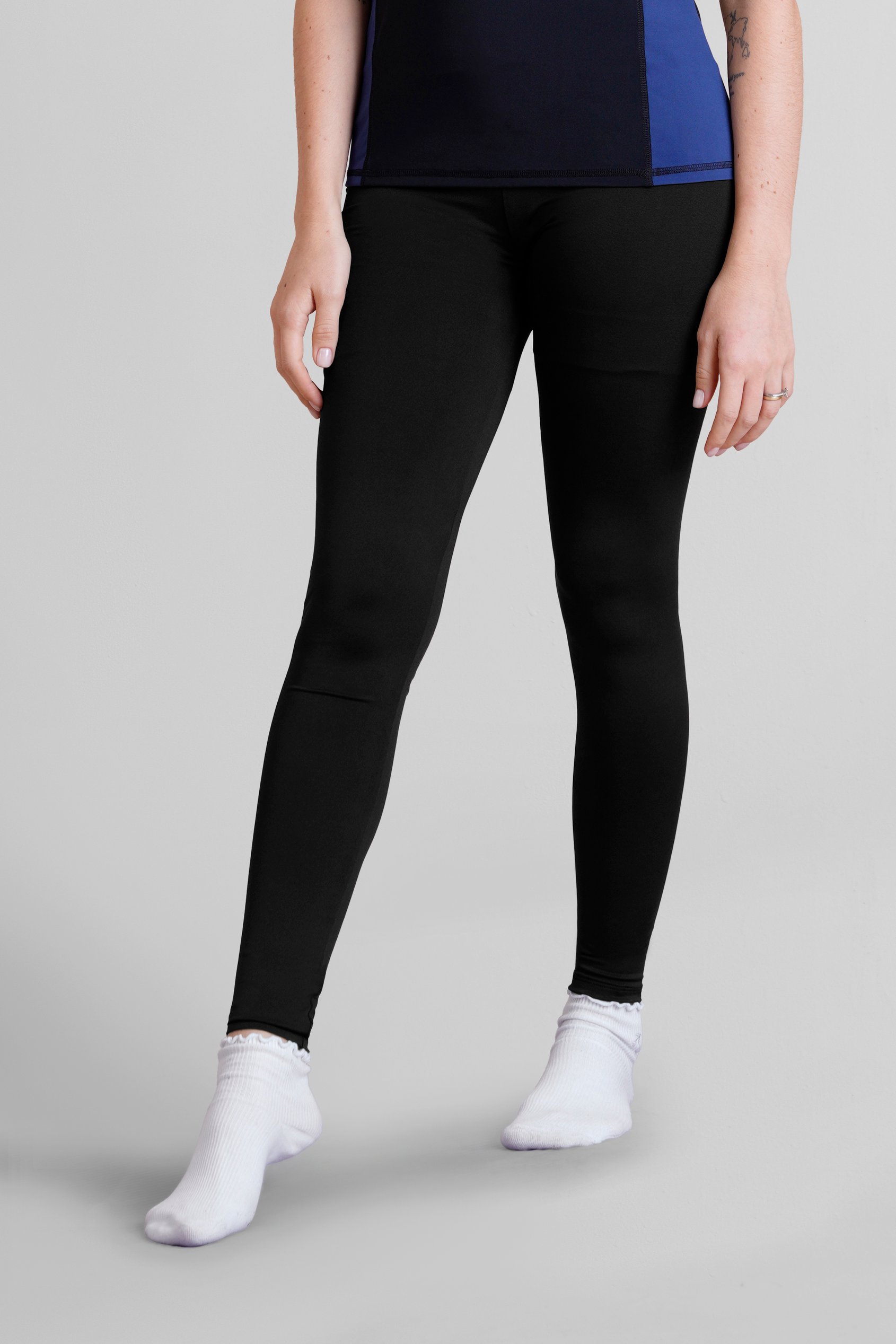 Enorsia Women's Black High-Waisted Full Length Everyday Leggings - Uk 10