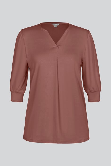 Womens Ivory V-Neck front Pleated Jersey Tops