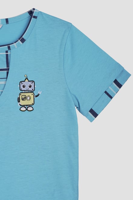 Boys Checked Shorts & T-Shirt Set (6yrs-11yrs)