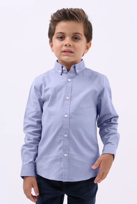 Boys Pink LS Stretch Oxford Shirt (3-14yrs)