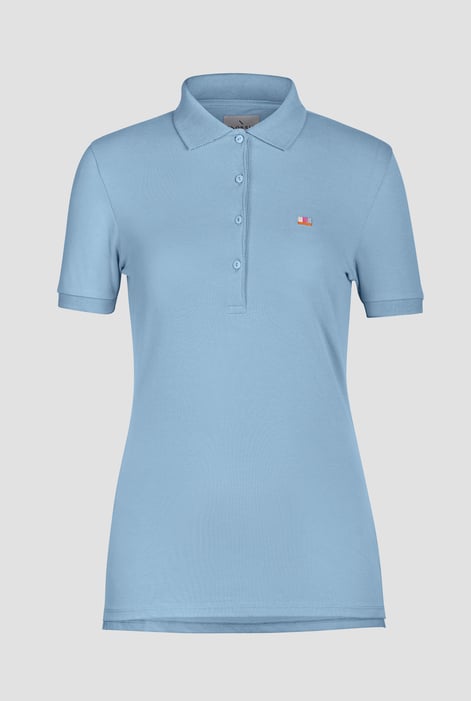 Light Blue Short Sleeve Cotton Pique Polo Shirt