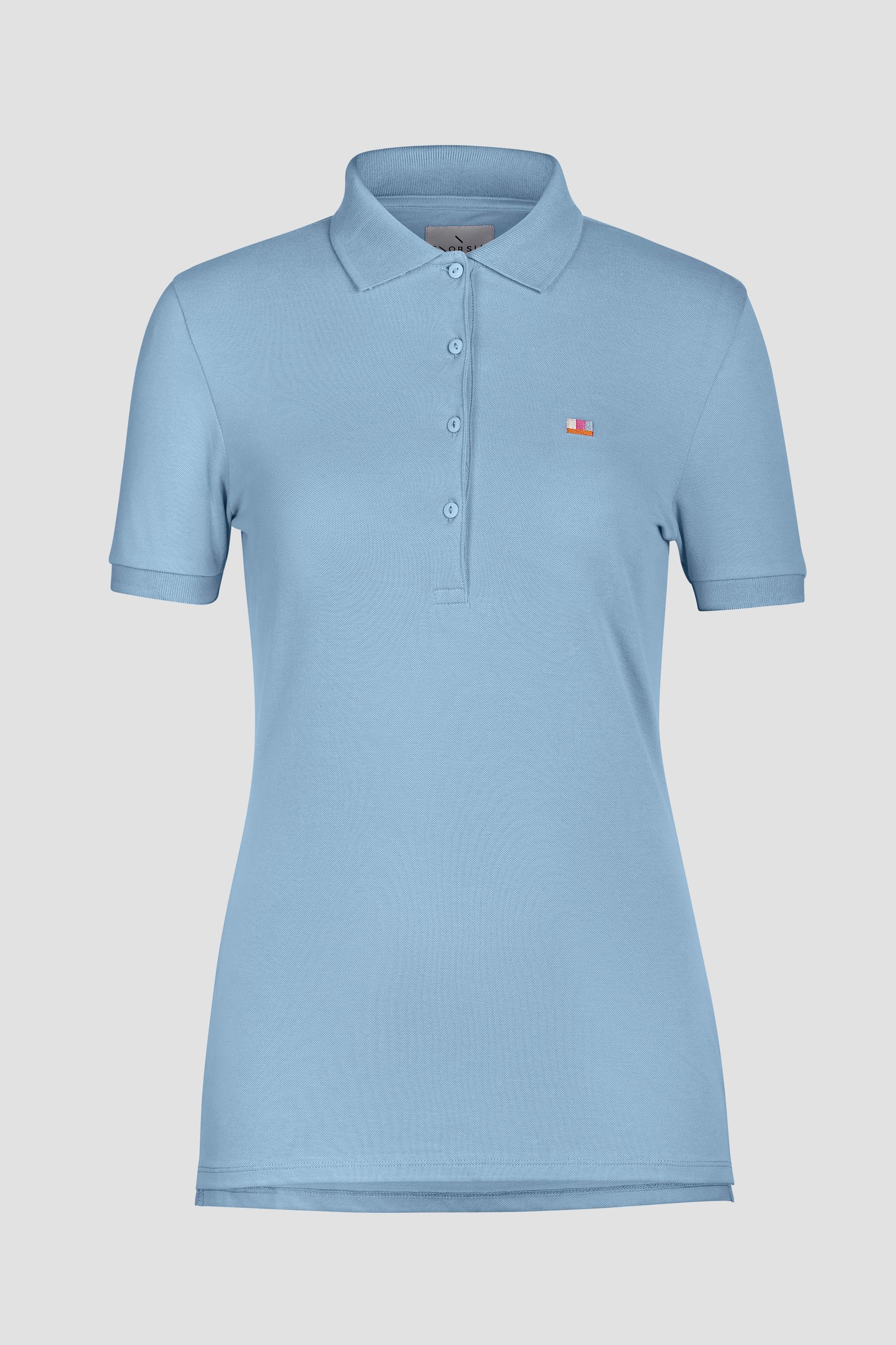 Enorsia Women's Light Blue Short Sleeve Cotton Pique Polo - Uk 8