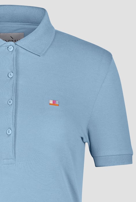 Light Blue Short Sleeve Cotton Pique Polo Shirt