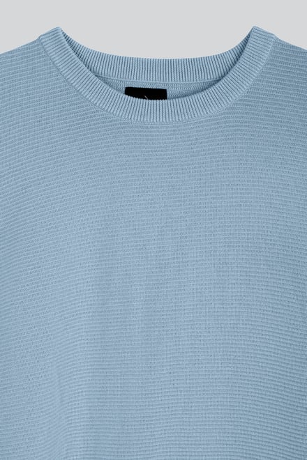 Mens Waffle Knit Crew Neck Jumper