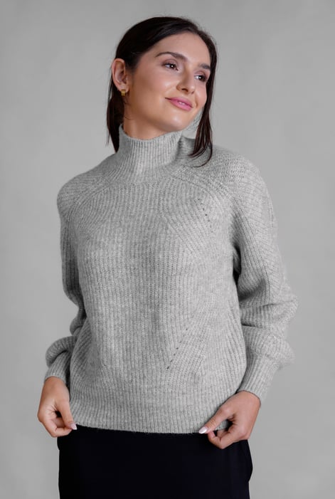 Womens Cream Funnel Neck Jumper