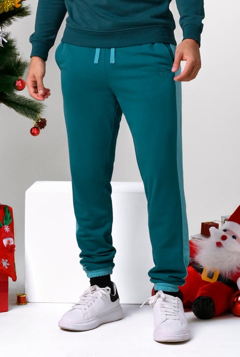 Mens Teal Christmas Relax Fit Joggers