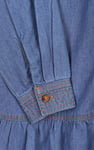 Womens Denim Tiered Midi Dress