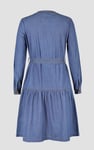 Womens Denim Tiered Midi Dress