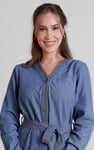 Womens Denim Tiered Midi Dress