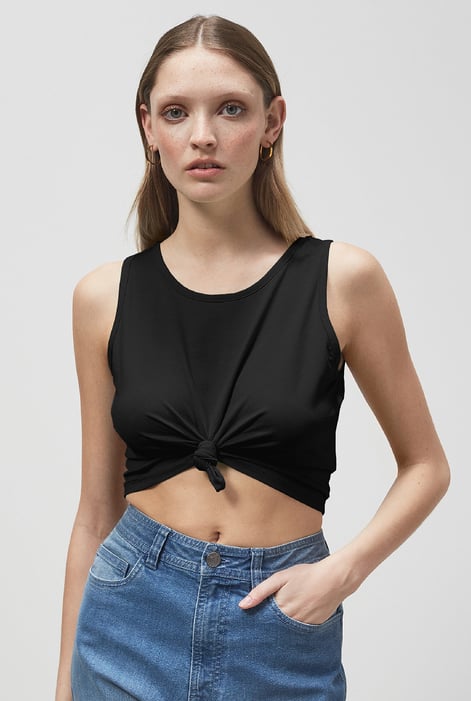 Green Knotted Tank Top