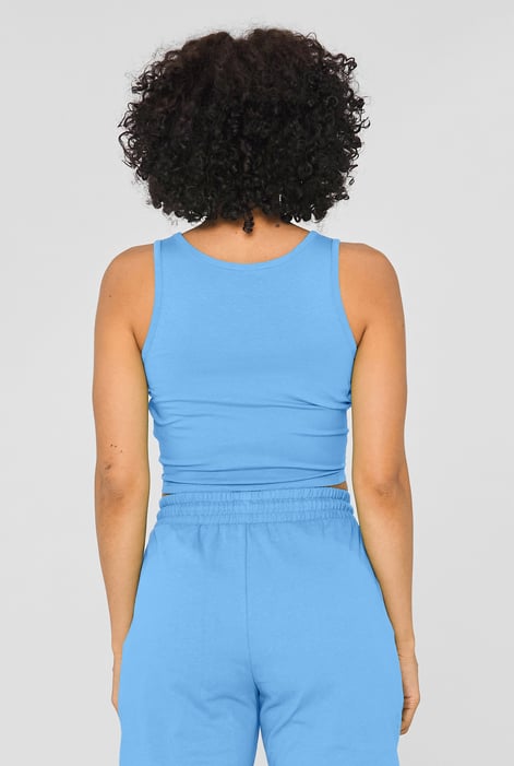 Blue Knotted Tank Top