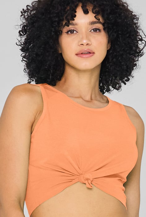 Orange Knotted Tank Top