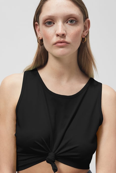 Black Knotted Tank Top