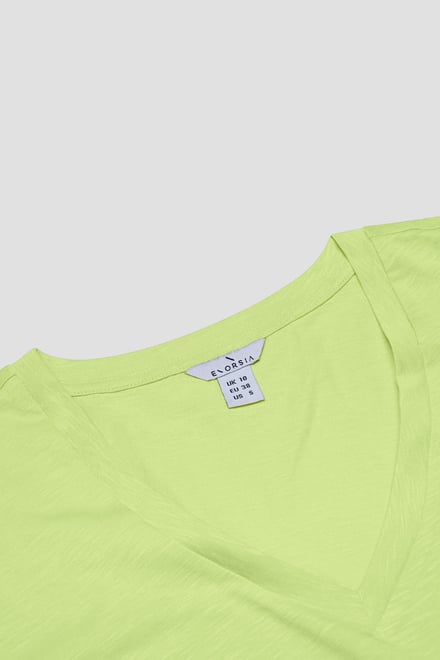 V-Neck Short Sleeve Slub T-Shirt